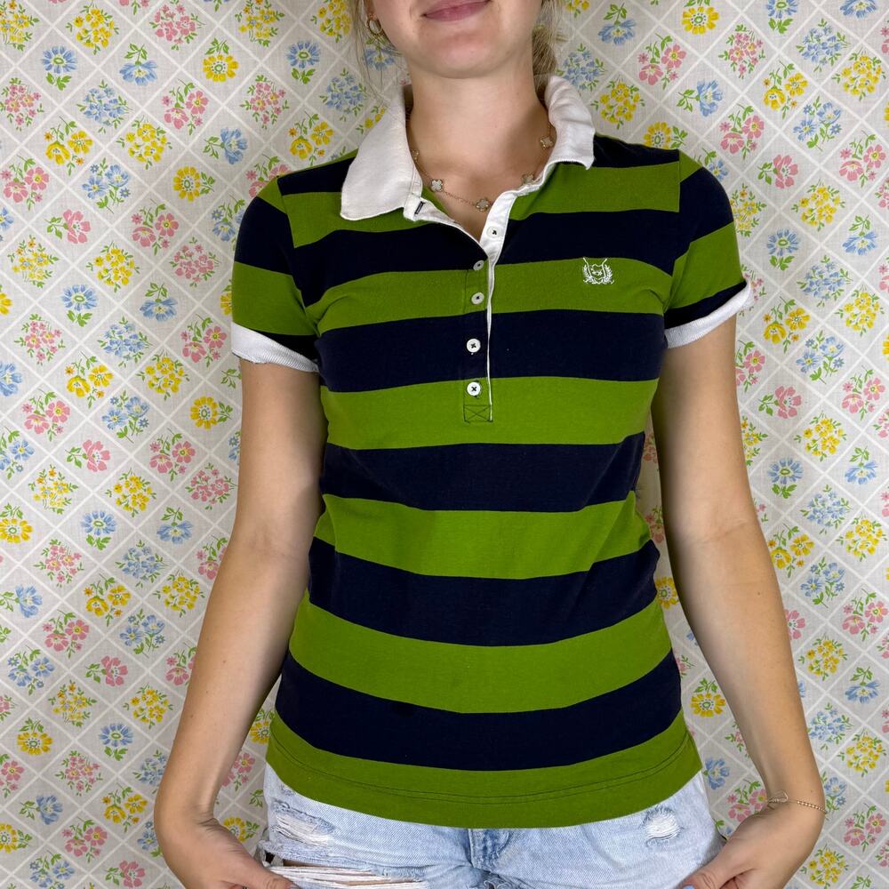 Thre3 Stripe Rugby Style Polo size medium